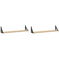 Berkfield Home Wall Shelves 2 pcs Sonoma Oak 80x15x15.5 cm Engineered wood in Light Tan