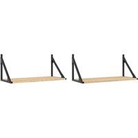 Berkfield Home Wall Shelves 2 pcs Sonoma Oak 60x25x25.5 cm Engineered wood in Light Oak