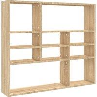 Berkfield Home Wall Shelf Sonoma Oak 90x16x78 cm Engineered Wood in Light Brown | Size: 90 x 16 x 78 cm