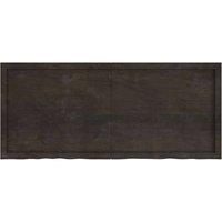 Berkfield Home Wall Shelf Dark Grey 140x60x(2-6) cm Treated Solid Wood Oak in Dark Brown