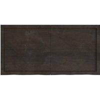 Berkfield Home Wall Shelf Dark Grey 120x60x(2-6) cm Treated Solid Wood Oak in Dark Brown
