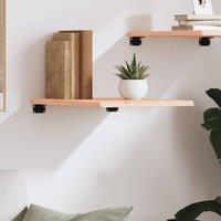 Berkfield Home Wall Shelf 40x60x2 cm Untreated Solid Wood Oak in Natural | Size: 40 x 60 x 2 cm