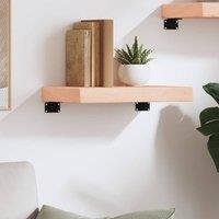 Berkfield Home Wall Shelf 40x20x6 cm Untreated Solid Wood Oak in Natural | Size: 40 x 20 x 6 cm