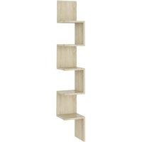 Berkfield Home Wall Corner Shelf Sonoma Oak 20x20x127.5 cm Engineered Wood in Light Oak