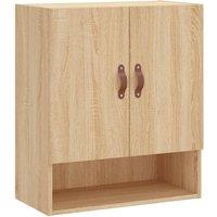 Berkfield Home Wall Cabinet Sonoma Oak 60x31x70 cm Engineered Wood in Light Beige | Size: 60 x 31 x 70 cm
