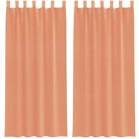 Berkfield Home Voile Curtains with Loops 2 pcs Terracotta 140x245 cm in Coral