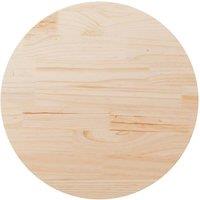 Berkfield Home Table Top Round 80x3 cm Solid Wood Pine in Light Brown | Size: 80x3 cm