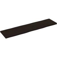 Berkfield Home Table Top Dark Grey 160x40x(2-4) cm Treated Solid Wood Live Edge in Dark Brown