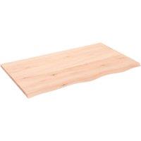 Berkfield Home Table Top 100x60x2 cm Untreated Solid Wood Oak in Light Oak | Size: 100 x 60 x 2 cm