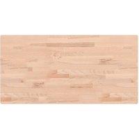 Berkfield Home Table Top 100x50x4 cm Rectangular Solid Wood Beech in Light Tan | Size: 100 x 50 x 4 cm