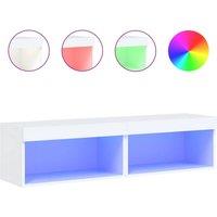 Berkfield Home TV Cabinets with LED Lights 2 pcs White 60x30x30 cm | Size: 60 x 30 x 30 cm