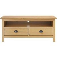 Berkfield Home TV Cabinet Hill Honey Brown 110x40x47 cm Solid Pine Wood in Light Brown | Size: 110 x 40 x 47 cm