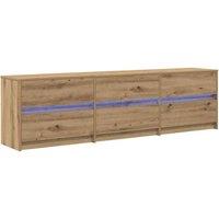 Berkfield Home TV Cabinet Brown 181 x 34 x 50 cm Particle board & LED lights