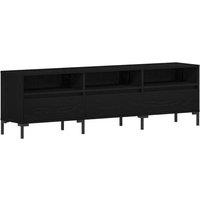 Berkfield Home TV Cabinet Black Oak 150x30x44, 5 cm Engineered Wood