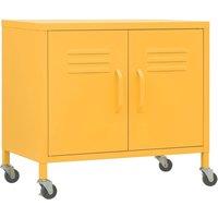 Berkfield Home Storage Cabinet Mustard Yellow 60x35x56 cm Steel | Size: 60 x 35 x 56 cm
