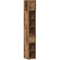 Berkfield Home Slim Storage Cabinet Old Wood 30x42.5x225 cm Engineered Wood in Brown
