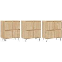Berkfield Home Sideboards 3 pcs Sonoma Oak Engineered Wood in Light Tan
