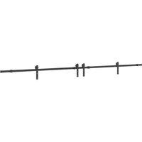 Berkfield Home Sliding Door Hardware Kit 366 cm Steel Black