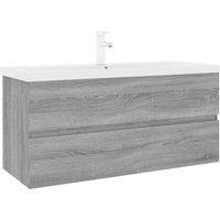Berkfield Home Sink Cabinet with Built-in Basin Grey Sonoma Engineered Wood