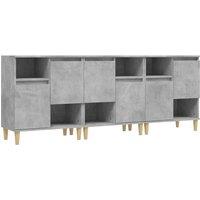 Berkfield Home Sideboards 3 pcs Concrete Grey 60x35x70 cm Engineered Wood | Size: 60 x 35 x 70 cm