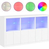 Berkfield Home Sideboard with LED Lights White 181.5x37x100 cm