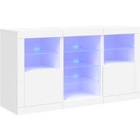 Berkfield Home Sideboard with LED Lights White 123x37x67 cm | Size: 123 x 37 x 67 cm
