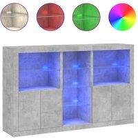 Berkfield Home Sideboard with LED Lights Concrete Grey 162x37x100 cm | Size: 162 x 37 x 100 cm