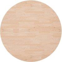 Berkfield Home Round Table Top 90x4 cm Untreated Solid Wood Oak in Natural | Size: 90x4 cm