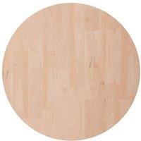 Berkfield Home Round Table Top 50x2, 5 cm Untreated Solid Wood Oak in Light Brown