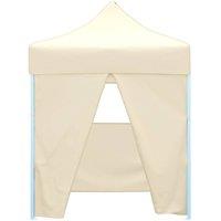 Berkfield Home Professional Folding Party Tent with 4 Sidewalls 2x2 m Steel Cream in Beige