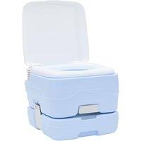 Berkfield Home Portable Toilet Light Blue, White Plastic Light Blue Portable