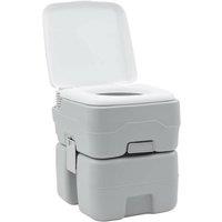 Berkfield Home Portable Toilet - Grey & White Plastic, 20 Liters