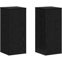 Berkfield Home Plant Stands 2 pcs Black Oak 30x30x70 cm Engineered Wood | Size: 30 x 30 x 70 cm