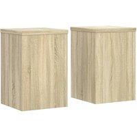 Berkfield Home Plant Stands 2 pcs Sonoma Oak 20x20x30 cm Engineered Wood in Light Oak | Size: 20 x 20 x 30 cm