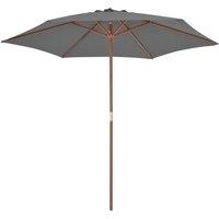 Berkfield Home Outdoor Parasol with Wooden Pole 270 cm Anthracite in Dark Grey