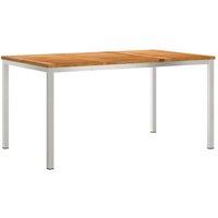 Berkfield Home Outdoor Dining Table 150x90x75 cm Solid Wood Teak in Brown | Size: 150 x 90 x 75 cm