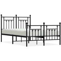 Berkfield Home Metal Bed Frame with Headboard & Footboard Black 180x200 cm Sup | Size: Small Double