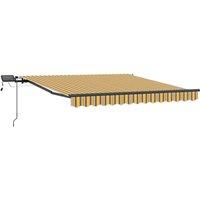 Berkfield Home Manual Retractable Awning with LED Multicolour Stripe 350x250 cm in Yellow