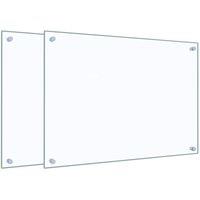 Berkfield Home Kitchen Backsplashes 2 pcs Transparent 70x50 cm Tempered Glass in Clear