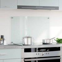 Berkfield Home Kitchen Backsplash Transparent 80x50 cm Tempered Glass in Clear