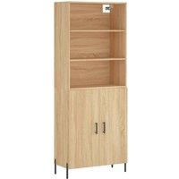 Berkfield Home Highboard Sonoma Oak 69.5x34x180 cm Engineered Wood in Light Brown