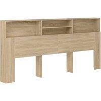 Berkfield Home Headboard Cabinet Sonoma Oak 220x19x103.5 cm in Light Tan