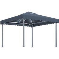 Berkfield Home Gazebo with LED String Lights 300x300 cm Anthracite Aluminium in Dark Grey