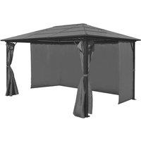 Berkfield Home Gazebo with Curtain Anthracite Aluminium 400x300 cm in Dark Grey