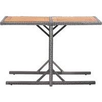 Berkfield Home Garden Table Anthracite Poly Rattan & Solid Acacia Wood in Dark Grey