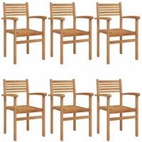 Berkfield Home Garden Stacking Chairs 6 pcs Brown 55.5 x 55.5 x 90 cm