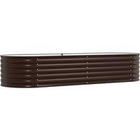 Berkfield Home Garden Raised Bed Brown 240x80x44 cm Galvanized Steel | Size: 240 x 80 x 44 cm