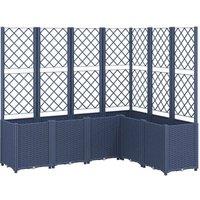 Berkfield Home Garden Planter with Trellis Blue Grey 160x120x140 cm PP in Dark Navy | Size: 160 x 120 x 140 cm