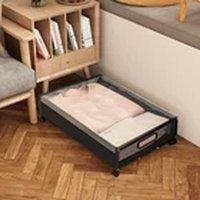 Havendro Organizer Under Bed Storage Container with Wheel in Black