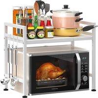 Havendro 2 Tier Black Expandable Microwave oven Rack Stand Storage in White